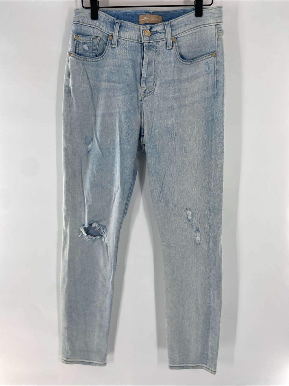 for all mankind Luxe Vintage Blue Boyfriend Pants Jeans Size 26 Gently Used